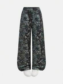 SHEIN Teen Girl Casual Tree Branch Print Drawstring Waist Sweatpants,Back-To-School Loose Wide Leg Camo Graphic Pants,Versatile Daily Wear Basics - Multicolor - View 6