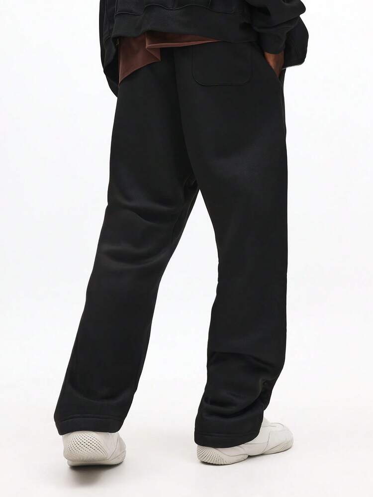 Gerade geschnittene Fleece-Jogginghose mit Kordelzug