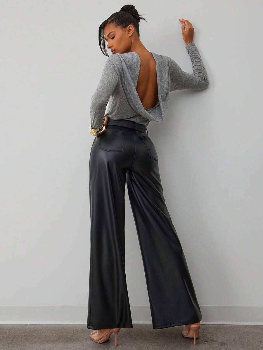 Hauture Blusa de manga larga y cuello suelto de moda casual para mujer - Gris - Ver 1