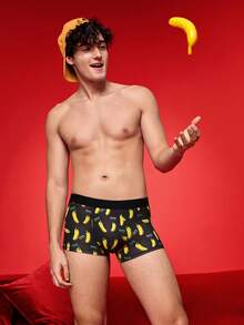 Męskie bokserki w kolorze czarnym z nadrukiem bananów i zabawną grafiką w stylu streetwear - Czarne - Zobacz 6