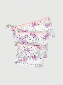 ROMWE Kawaii 1pc Transparent PVC Bow Polka Dot Fashion Cosmetic Bag 1263600 - Baby Pink - View 2
