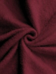 SHEIN LUNE Women's Turtleneck Ruffle Button Design Long Sleeve Knit Pullover Sweater With Bow, Tight Fit Thermal Lining - Red - View 7