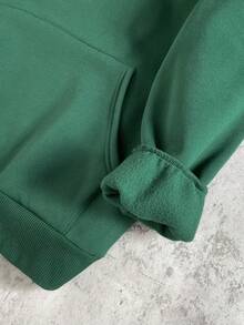 Manfinity Homme Men's Drawstring Casual Loose Fit Pullover Hoodie,Long Sleeve Green Sweatshirt For Autumn,Streetwear,Graduation,Independence Day,Old Money Style Top - Multicolor - View 6