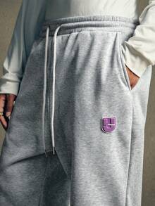 AXEPEAK 针织休闲日常搭配休闲裤纯色休闲慢跑健身直筒运动裤，适合送给老公、男朋友的礼物，适合返校季 - 灰色 - 查看 5