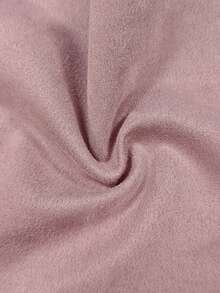 SHEIN PETITE Christmas Women's Elegant Solid Color Faux Suede Mid-Length Regular Jacket Long Coat