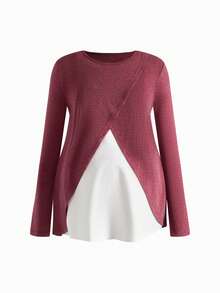 SHEIN 休闲宽松长袖哺乳上衣 - 彩色 - 查看 12