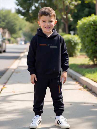 2 件休闲学院风可爱简约字母印花连帽运动衫夹克，适合日常穿着、上学、郊游、户外活动、春秋季