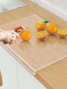 1pc Anti-Slip Acrylic Transparent Cutting Board For Kitchen, Household, Dining, Vegetable & Fruit Cutting, Kitchen Utensil, Apartment Essential, Mother's Day Gift - Black - View 2