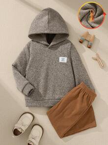 Souflis Ensemble 2 pièces style vintage pour garçons de 4 à 7 ans, comprenant un sweat-shirt à capuche à fleurs et un pantalon en velours côtelé. Tissu doux, design élégant, convient pour l'école, les tenues décontractées, une tenue confortable et pour l'automne/l'hiver