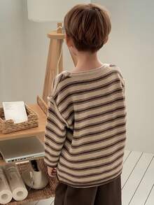 DAZY Young Boys Fall Winter Daily Drop Shoulder Sweater - Brown - View 6