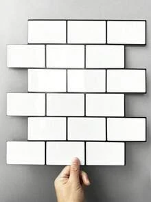 10/20 Sheets Kitchen Backsplash 3D Glossy Subway Peel And Stick Wall Tile Sticker Wallpaper - Multicolor - View 11