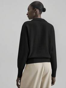 Ontre Women's Polo Collar Knitted Long Sleeve Sweater, Versatile For Urban Commute, Business Casual, Office Wear, Teacher, Elegant Attire, Suitable For Spring/Summer, Valentine's Day