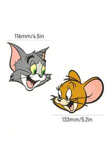 TOM & JERRY X Joivida Zwei-in-Eins-Set aus 2 Getränkehaltern und Kühlschrankaufklebern, schützt den Schreibtisch, dekoriert den Schreibtisch und den Kühlschrank - Verschiedenfarbig - Übersicht 3