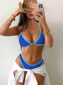 Swim SXY 度假海滩撞色比基尼套装