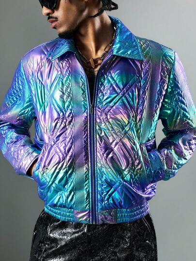 Street Life Men's Punk Style Zip-Up Collar Padded Coat