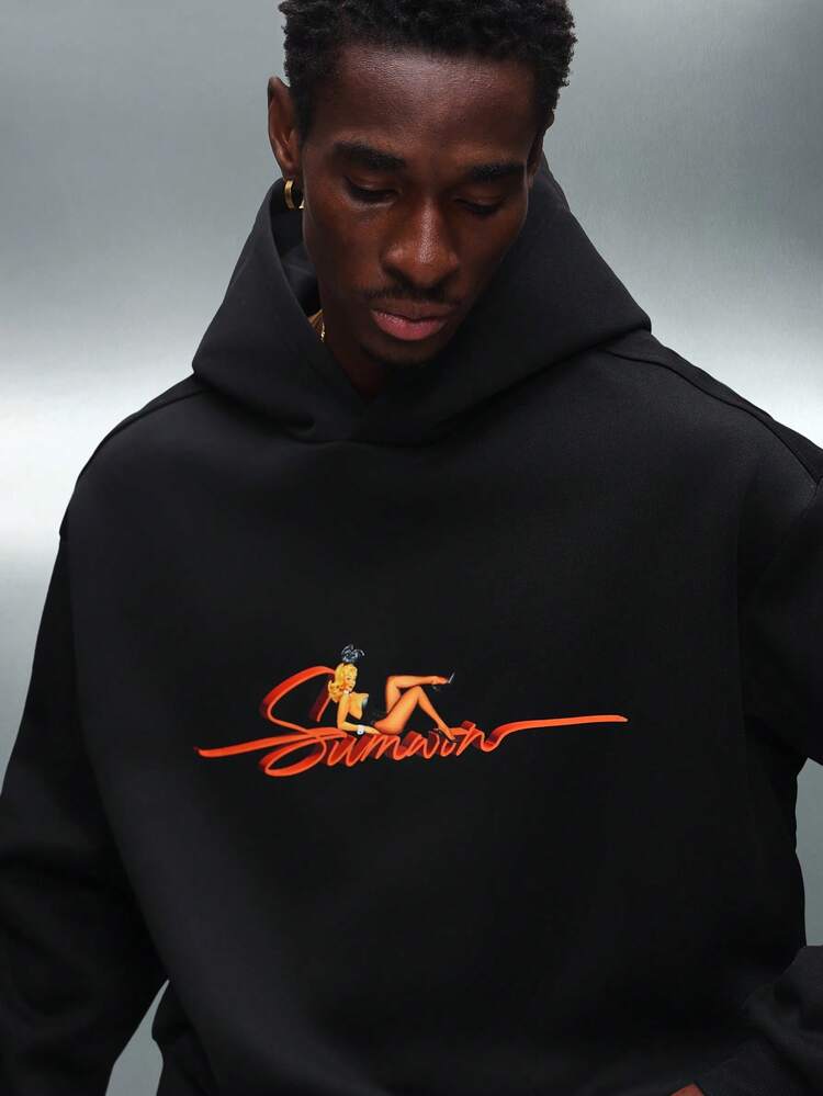 PLAYBOY X SUMWON Felpa con cappuccio oversize con coulisse