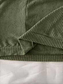 SHEIN Pregnant Women's Casual Solid Color Batwing Sleeve Sweatshirt, Autumn - Army Green - View 6