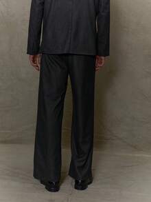 Musero Straight Leg Tailored Smart Style Trouser Pant Suit Bottoms Only SPRING SUMMER Smartwear - Dark Grey - View 4