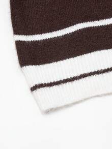 Resyla 休闲条纹舒适百搭通勤上衣 - 咖啡棕 - 查看 3