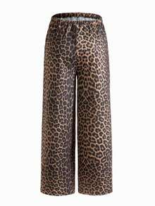 Modmama 2-Pack Maternity Pants For Pregnant Women,Leopard Cheetah Print & Brown,Summer Casual Lounge Comfortable Loose Sweatpants,Knotted Adjustable Bottoms - Multicolor - View 8