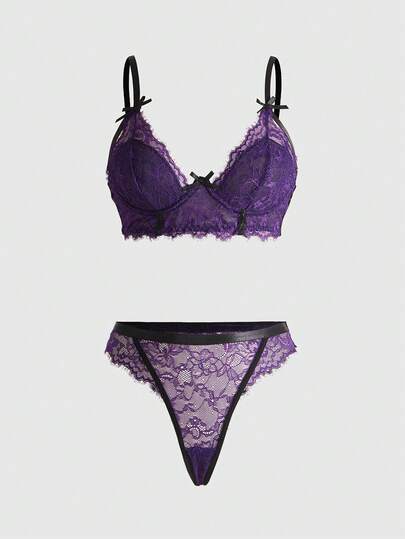 Goth Women's Lace Sexy Lingerie Set