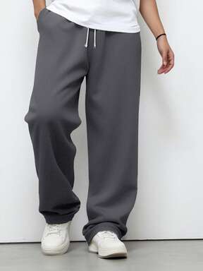 Teen Boy Casual Solid Color Drawstring Waist Sweatpants