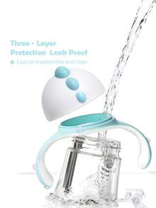 TOM & JERRY X SHEIN 260 毫升/8 盎司防漏硅胶吸管婴儿吸管杯，带可拆卸手柄，方便清洗，Tritan - 淺藍色 - 查看 2