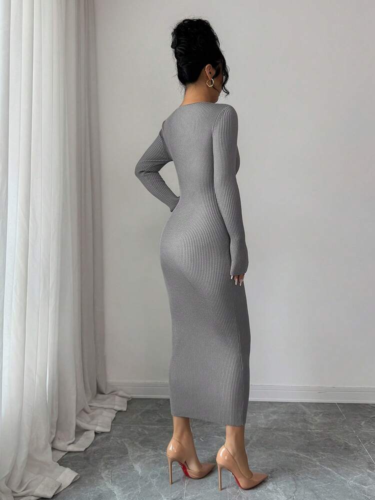 Women's Bodycon Hollow Out Sweater Dress