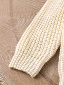 Elladie kids 超大号少女杏色刺绣套头衫，展现儿童天真活泼的个性，温暖时尚，宽松廓形，可内搭或外穿，适合学校活动、家庭聚会或户外活动等各种场合，轻松打造造型，适合圣诞节 - 杏色 - 查看 4