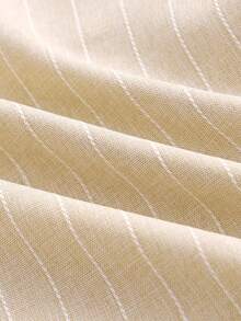 Manfinity NXTstreet Men's Casual Everyday Commute Striped Print Drawstring Waist Slant Pocket Loose Straight Leg Pants - Apricot - View 2