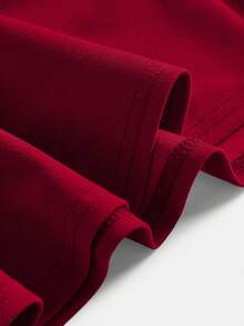 Girlism 少女露肩褶饰 A 字长裙，红色 - 紅色 - 查看 5