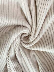 SHEIN Raffinéa 女式休闲纯色修身T恤，秋季 - 杏色 - 查看 6