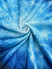 Captain Tsubasa X SHEIN 2 件青少年男孩运动休闲大翅膀人物图案激光背景连帽衫和运动裤套装 - 黑色 - 查看 8