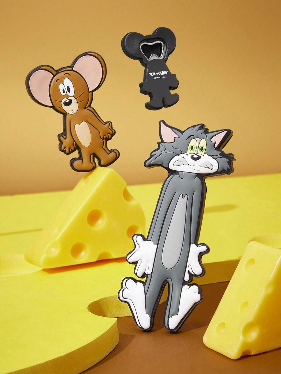 TOM & JERRY X SHEIN Magnet Kulkas Berbentuk Hewan yang Menarik, Dekorasi Bagus untuk Kulkas, Pembuka Botol, Cocok untuk Dapur dan Papan Tulis Kantor - MultiWarna - View 1