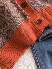 CosyJoli Plus Size Women's Leopard Print Elegant Casual Commuting Vacation Mixed Yarn Splice Color Knitted Sweater Cardigan Thick Jacket In Fall/Winter