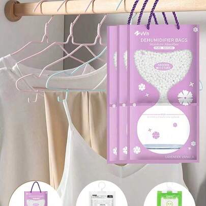 2/4/8/10/15 piezas Bolsas colgantes absorbentes de humedad con aroma a melocotón y gardenia, desecante anti-moho para el hogar, dormitorio, sala de estar, baño, escuela, oficina, hogar, viaje