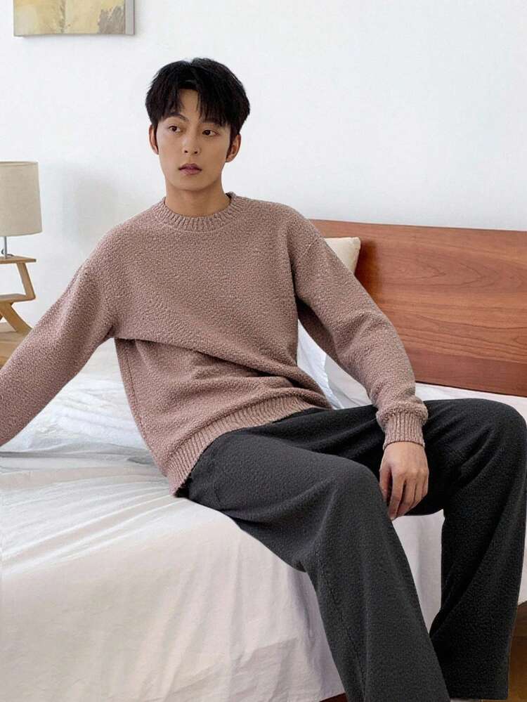 Men's Knitted Loungewear Set, Multi-Color, Autumn/Winter