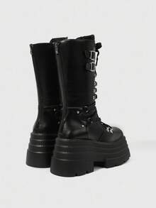 ROMWE Grunge Punk 女式暗黑摇滚朋克哥特靴，万圣节