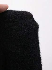 DAZY Áo thun nữ mùa hè tay ngắn ôm vừa vặn, cổ đứng nhỏ, dễ phối đồ - màu đen - Xem 7