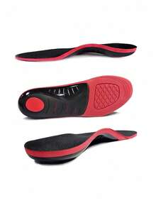 1 Pair EVA Arch Support Insoles - Shock Absorbing, Comfortable Athletic Inserts With Textured Red & Black Design, 210+ Lbs Load Capacity For Sneakers, Boots - Perfect For Running, Hiking, Work Shoes, Shoe Insoles, Athletic Support|Ergonomic Design|Eva Insole - Red - View 4