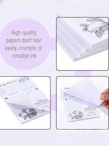 1/2/4 件书评记事本 55x39 英寸阅读笔记用品自粘书签笔记本每本 40 页日记学习配件 - 彩色 - 查看 8