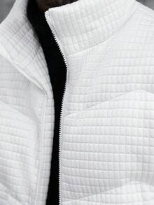 Manfinity Homme 男士休闲保暖拉链立领长袖羽绒服，适合冬季日常休闲、周末旅行、户外活动、探险旅行、轻松的工作环境或半正式场合，也是送给男友/丈夫、周年纪念日或圣诞节的理想礼物。 - 白色 - 查看 6
