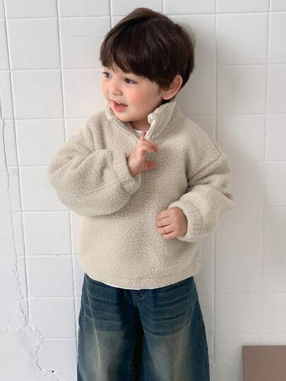DAZY Baby Boy Fleece Casual Loose Long Sleeve Sweatshirt