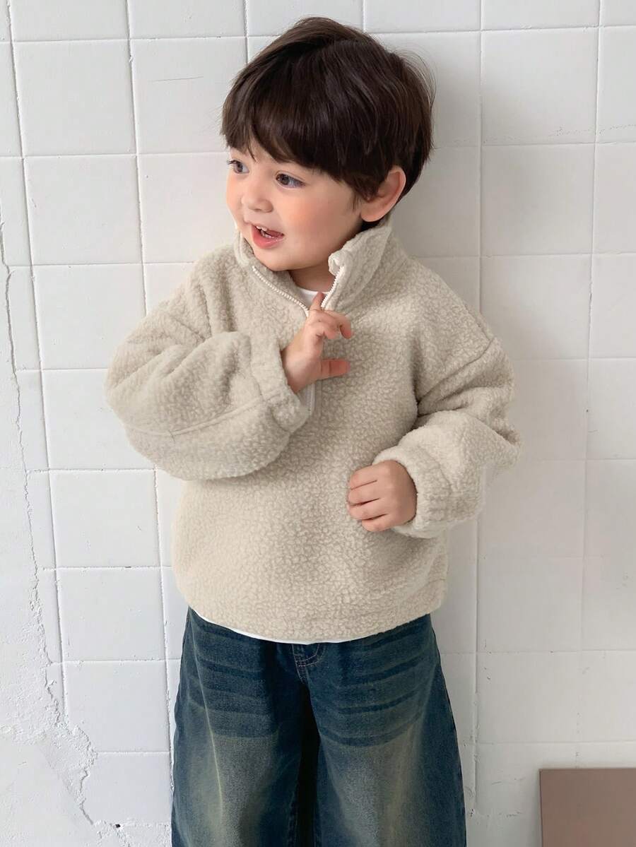 DAZY Baby Boy Fleece Casual Loose Long Sleeve Sweatshirt