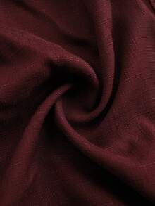 Rosumi 大码女式早春七分袖蕾丝拼布白衬衫 - 酒紅色 - 查看 7