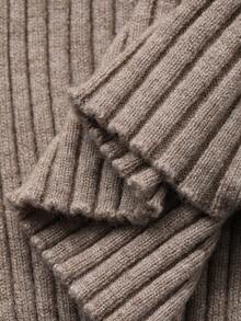 DAZY 女士休闲修身长袖毛衣，秋季 - 卡其色 - 查看 7