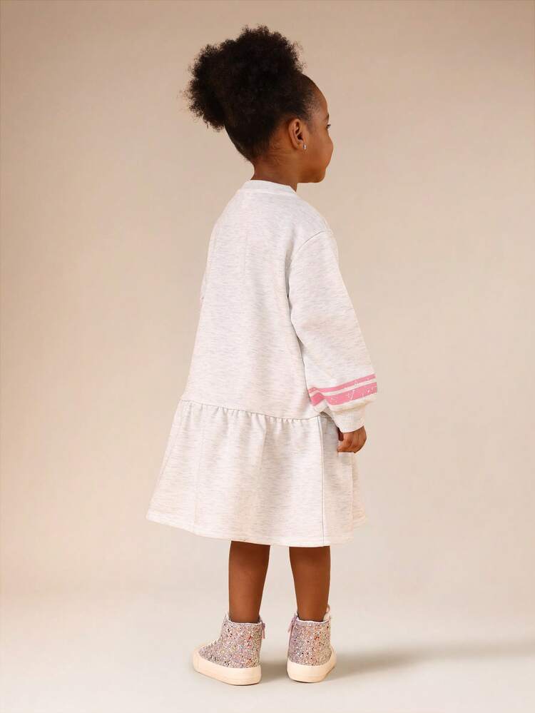 College Style Peplum Sweatshirt Dress With Brooklyn Print