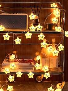 1pc 10 LED 2m Colorful/Yellow Light Star Shaped String Light, Twinkling Star Bedroom Decoration String Light, Kids' Surprise Gift For Festivals/Parties