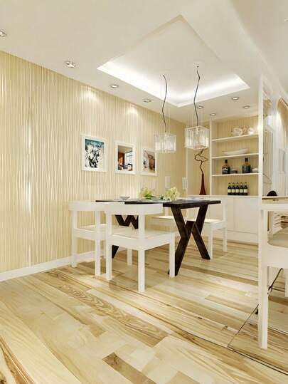 Roll Of Breathable Moderne Minimalist Thickened Non Woven Wallpaper, Stripe, Full Coverage Wallpaper Bedroom Living Room Home ation, Renovation Stickers Peel Wand Panels, Paper, Wallpapers, ation Items Refresh Your Home, Rama view 5