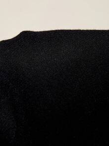 Lyxana Women's Sexy V-Neck Fitted Long Sleeve Solid Color Cardigan - Black - View 7